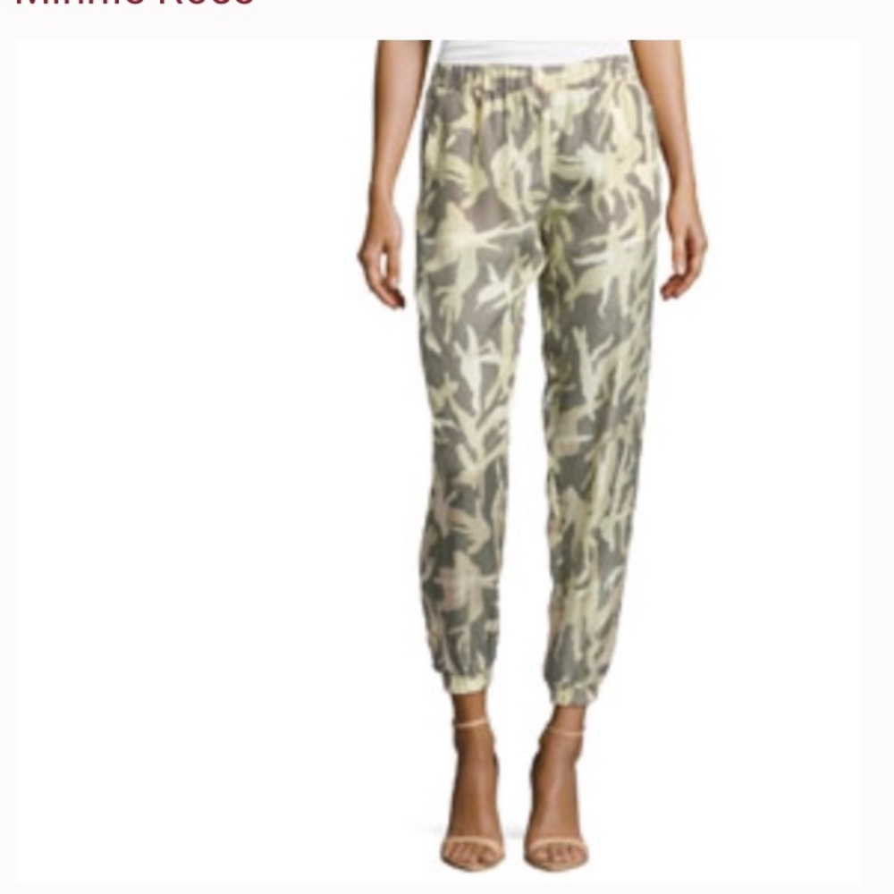 Minnie Rose silk camo harem pants